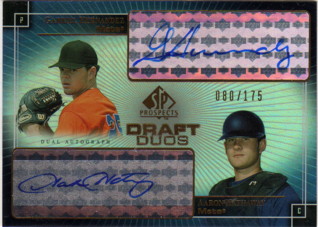 2004 SP Prospects Draft Duos Dual Autographs #HH Gaby Hernandez/Aaron Hathaway