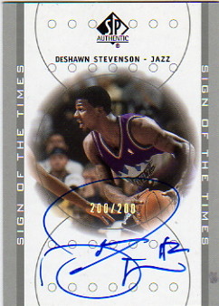 2000-01 SP Authentic Sign of the Times Platinum #DS DeShawn Stevenson/200