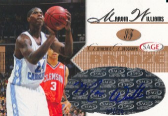 2005 SAGE Autographs Bronze #A28 Marvin Williams/150