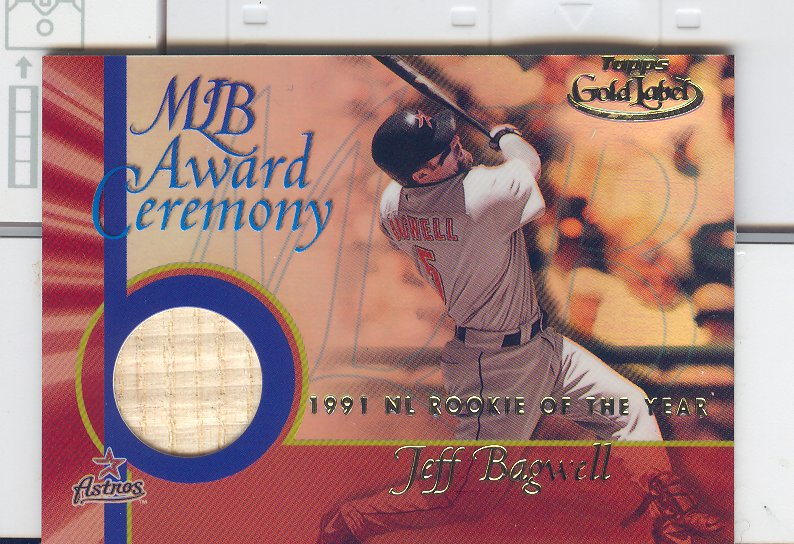 2001 Topps Gold Label MLB Award Ceremony Relics #JB1 Jeff Bagwell ROY Bat
