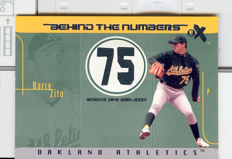 2003 E-X Behind the Numbers Game Jersey 199 #BZ Barry Zito