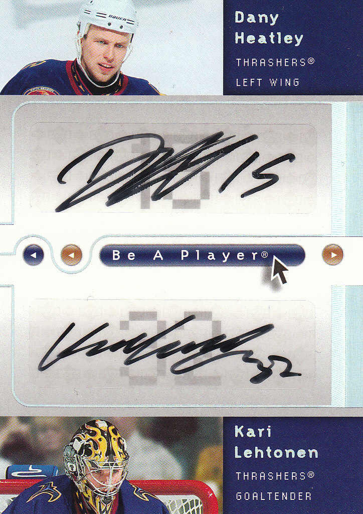 2005-06 Be A Player Dual Signatures #DK Dany Heatley/Kari Lehtonen