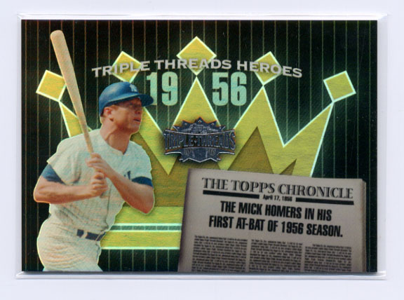 2006 Topps Triple Threads Heroes #56MM1 Mickey Mantle
