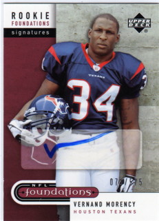 2005 Upper Deck Foundations #247 Vernand Morency AU/575 RC