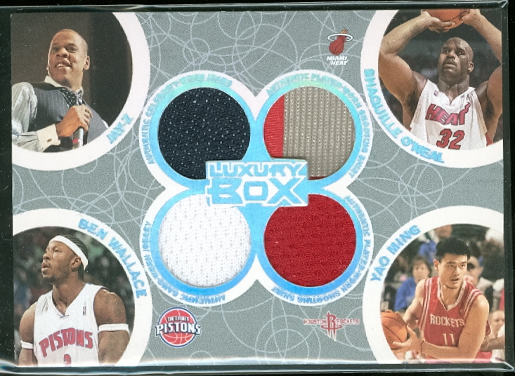 2005-06 Topps Luxury Box Box Out Quad Relics #32 Jay-Z/Shaquille O'Neal/Ben Wallace/Yao Ming