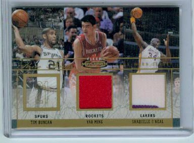 2003-04 Fleer Mystique Rare Finds Jerseys Dual 25 #YMSO Yao Ming/Shaquille O'Neal
