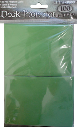 Ultra Pro Deck Protector Sleeves 100 count pack - Green (fits standard size Magic the Gathering cards, etc)