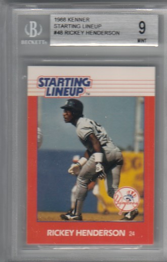 1988 Kenner Starting Lineup Card #48 Rickey Henderson BGS 9 MNT