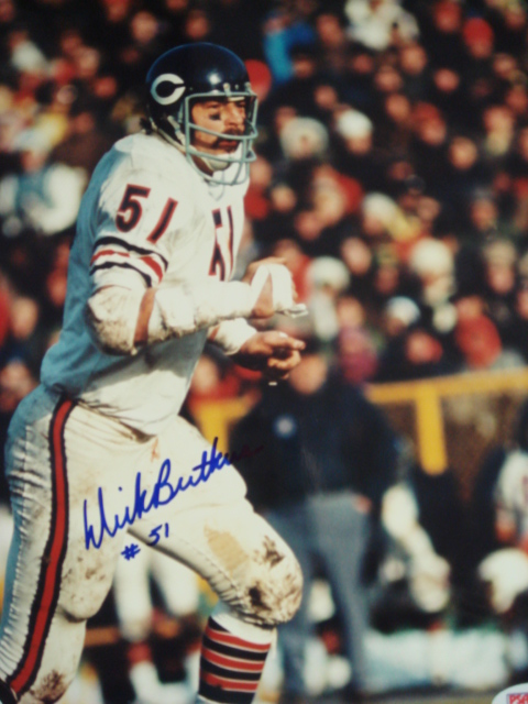 Dick Butkus Autographed 8 x 10 Bears Picture With PSA Coa