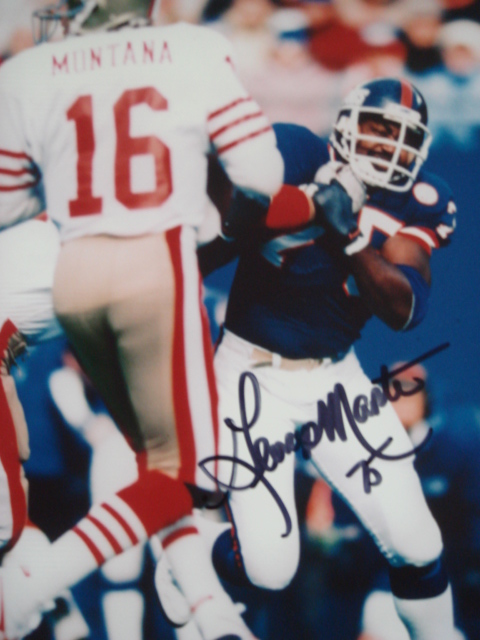 George Martin Autographed 8 x 10 Giants Picture with Coa