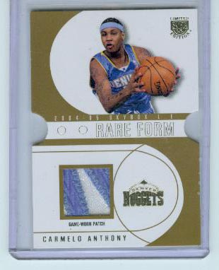 2004-05 SkyBox LE Rare Form Patches #CA Carmelo Anthony