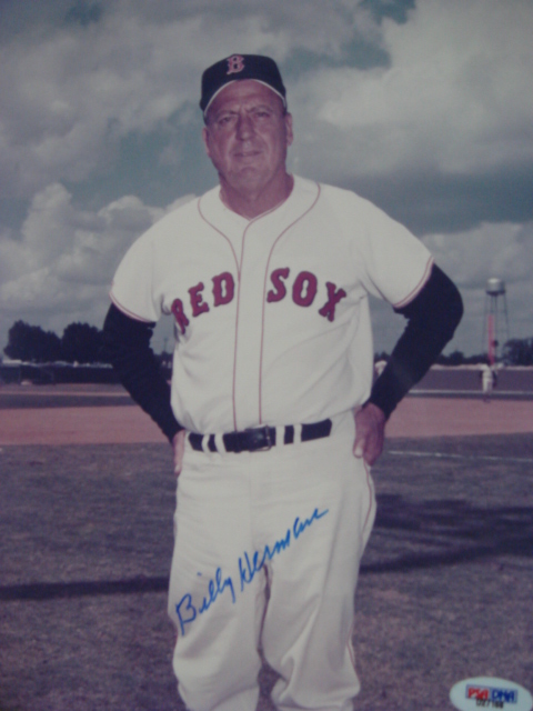 Billy Herman Autographed 8 x 10 Boston Red Sox Picture with PSA Coa