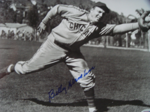 Billy Herman Autographed 8 x 10 Chicago Cubs picture with PSA Coa