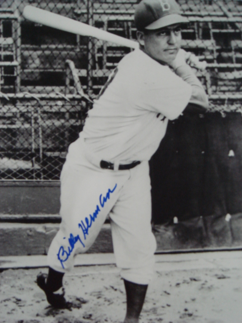 Billy Herman autographed 8 x 10 Brooklyn Dodgers picture with PSA Coa