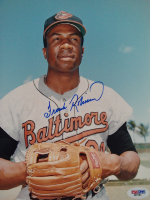 Frank Robinson autographed 8 x 10 Orioles With PSA Coa