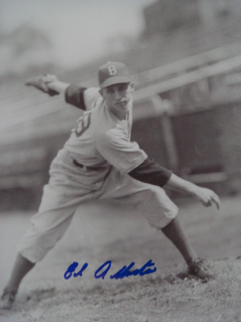 Ed Albosta autographed 8 x 10 Brooklyn Dodger picture with Coa