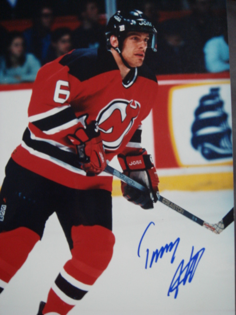 Tommy Albelin autographed 8 x 10 Devils picture with Coa