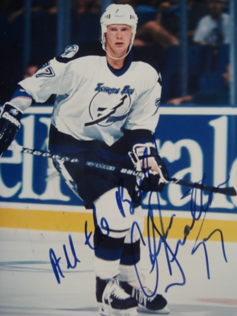 Chris Gratton autographed 8 x 10 Lightings picture with Coa home jersey
