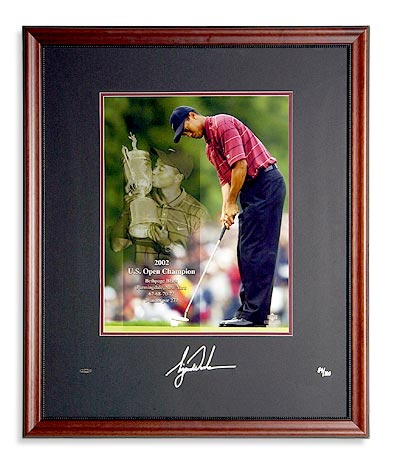 Tiger Woods 2002 U.S. Open 16'' x 20'' Photo with Autographed Mat by Upper Deck Authenticated (UDA)