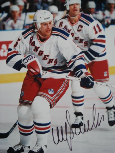 Ulf Samuelsson autographed 8 x 10 Ranger picture with coa
