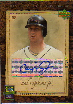 2007 Upper Deck Hawaii Trade Conference Signatures #5 Cal Ripken Jr.  Autograph Card Serial #07/42 Exclusive Mainland Edition
