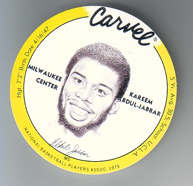 1975 Carvel Discs #1 Kareem Abdul-Jabbar