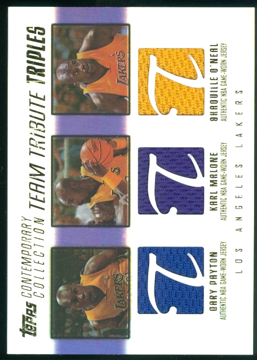 2003-04 Topps Contemporary Collection Team Tribute Triples #PMO Gary Payton/Karl Malone/Shaquille O'Neal