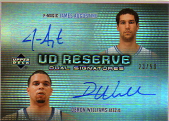 2006-07 UD Reserve Signatures Dual #AW James Augustine/Deron Williams