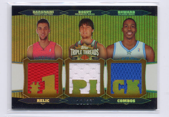 2006-07 Topps Triple Threads Relics Combos Sepia #5 Andrea Bargnani/Andrew Bogut/Dwight Howard
