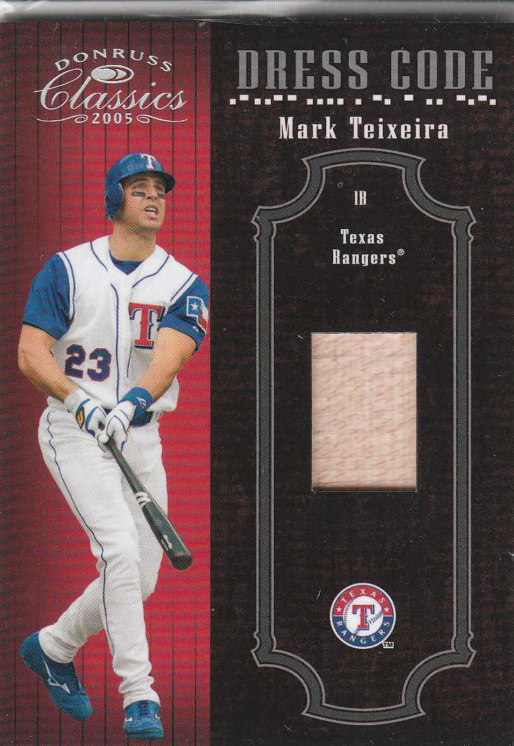 2005 Donruss Classics Dress Code Bat #15 Mark Teixeira/100