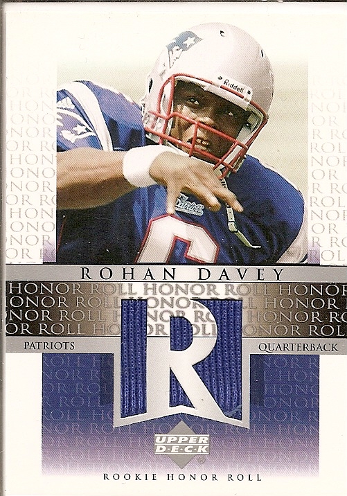 2002 Upper Deck Honor Roll Rookie Honor Roll Jerseys #RHRRD Rohan Davey