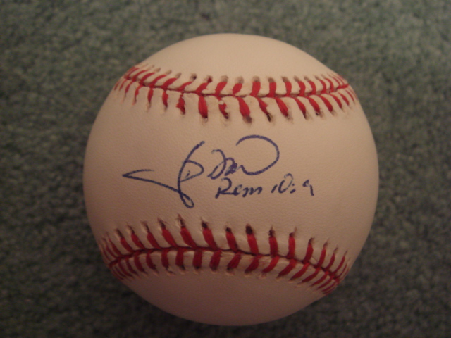 J. D. Drew Autographed official NL Baseball With COA