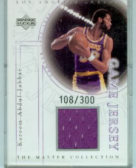 2000 Upper Deck Lakers Master Collection Game Jerseys #KAJ Kareem Abdul-Jabbar
