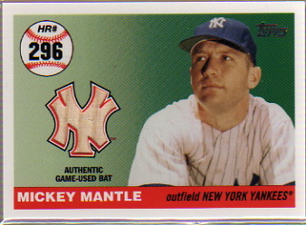 Mickey Mantle Game Used Bat Baseball Card