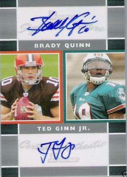 2007 Bowman Signs of the Future Dual #QG Brady Quinn/Ted Ginn Jr.