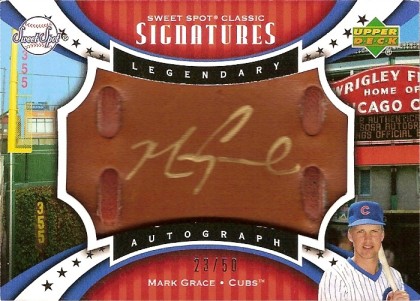 2007 Sweet Spot Classic Signatures Leather Gold Ink #SPSMG Mark Grace/50