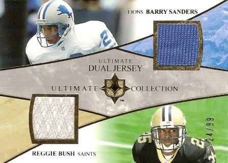 2006 Ultimate Collection Jerseys Dual #UDSB Barry Sanders/Reggie Bush