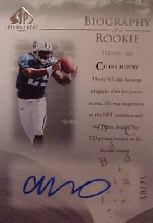 2007 SP Chirography Biography of a Rookie Autographs Silver #BORCH Chris Henry RB