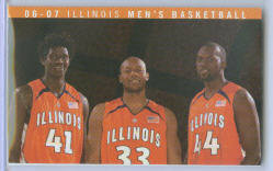 2006-07 Illinois Fighting Illini Men's Basketball Pocket Schedule ~ Warren Carter - Rich McBride - Marcus Arnold