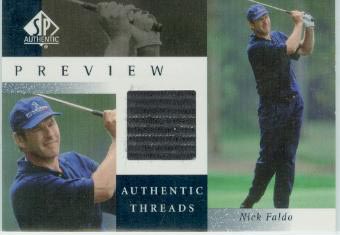 2001 SP Authentic Preview Authentic Threads #NFAT Nick Faldo