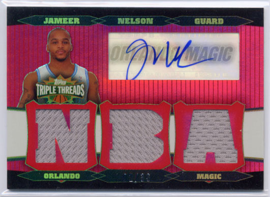 2006-07 Topps Triple Threads Relics Autographs #67 Jameer Nelson NBA