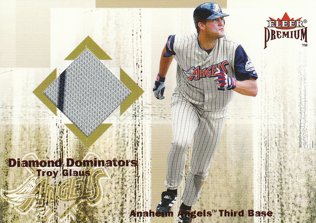 2001 Fleer Premium Diamond Dominators Game Jersey #DD1 Troy Glaus