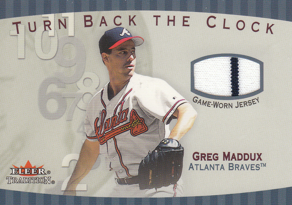 2001 Fleer Tradition Turn Back the Clock Game Jersey #TBC12 Greg Maddux -  NM-MT