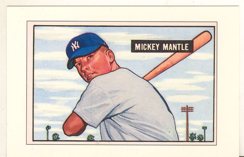1989 Bowman Reprint Inserts Tiffany #5 Mickey Mantle '51