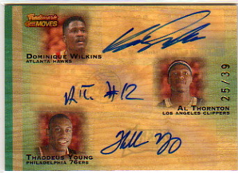 2007-08 Topps Trademark Moves Triple Ink #WTY Dominique Wilkins/Al Thornton/Thaddeus Young