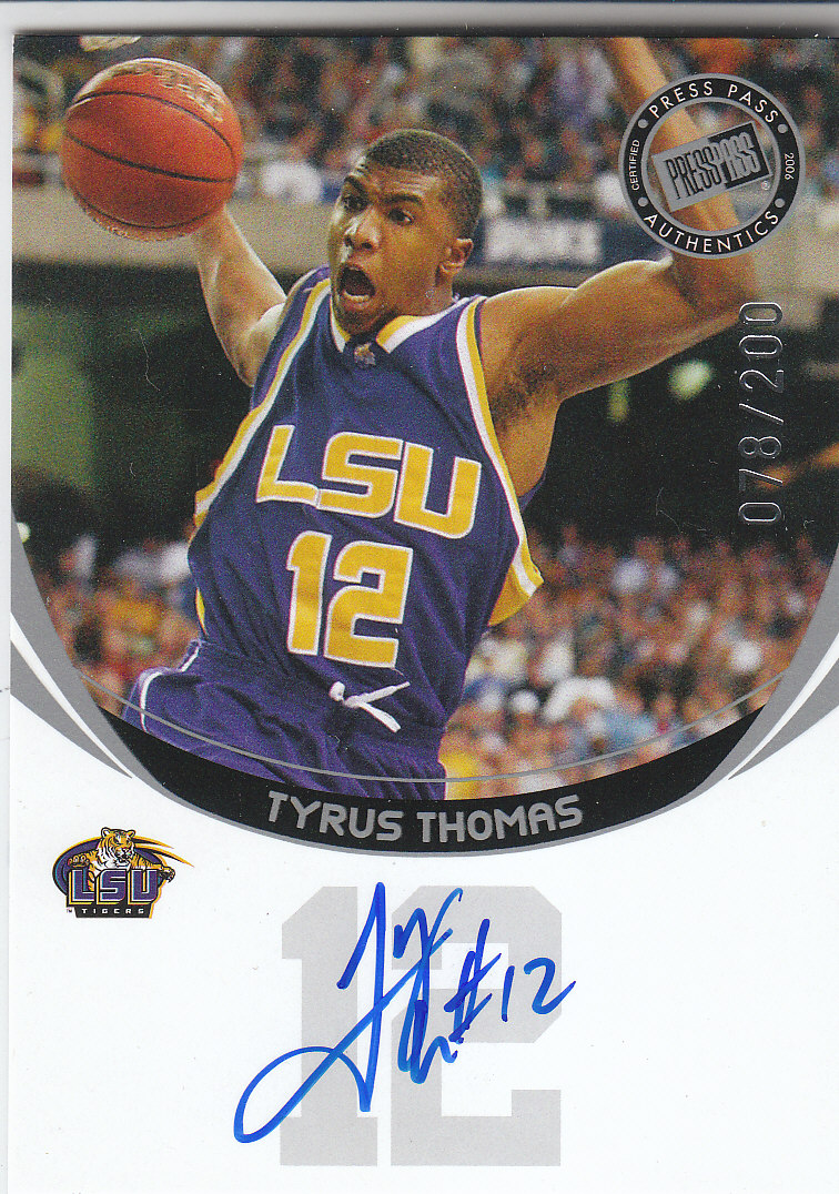 2006 Press Pass Autographs Silver #60 Tyrus Thomas Blue/39*