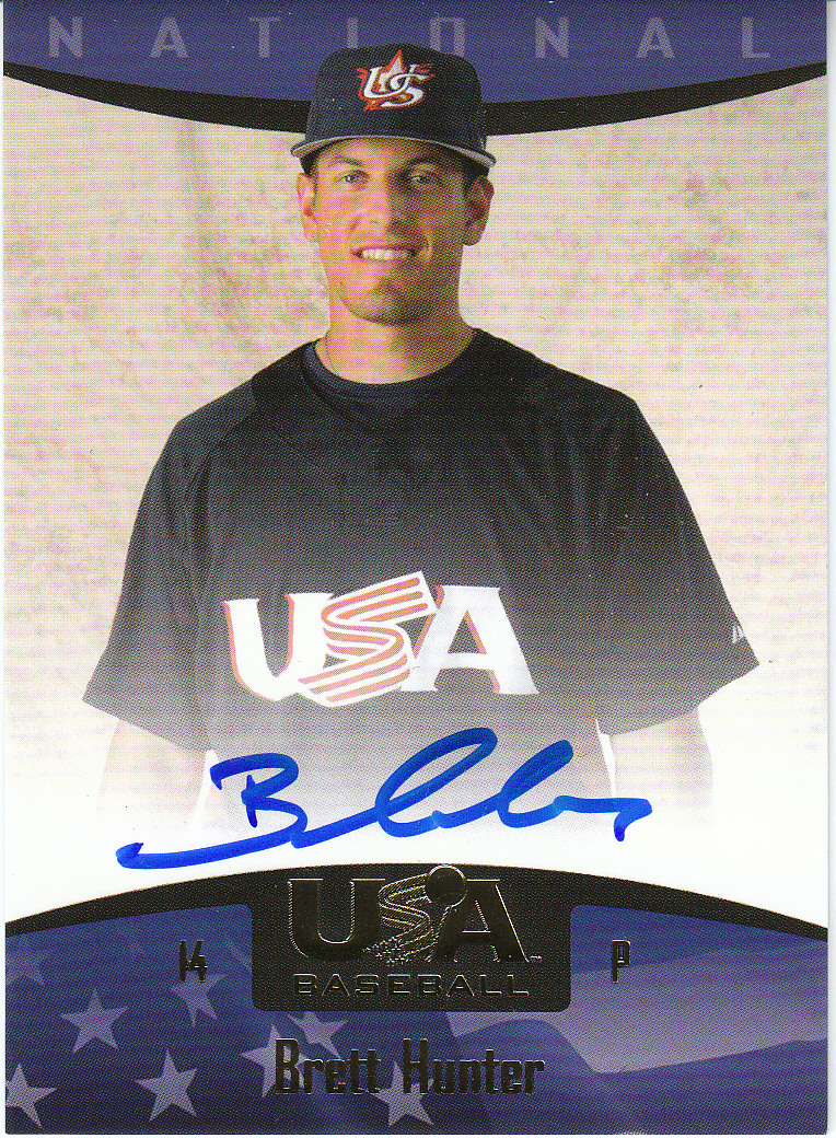 2008 USA Baseball National Team On-Card Signatures #68 Brett Hunter
