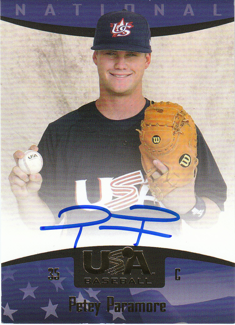 2008 USA Baseball National Team On-Card Signatures #75 Petey Paramore
