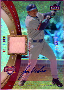 2005 Artifacts MLB Apparel Autographs #JV Jose Vidro Jsy