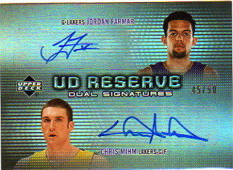 2006-07 UD Reserve Signatures Dual #FM Jordan Farmar/Chris Mihm
